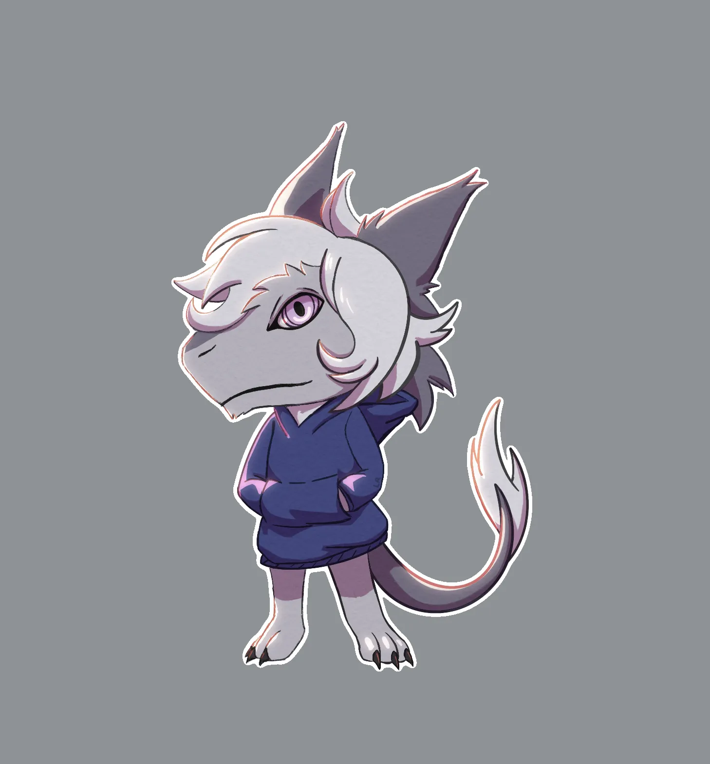 A chibi version of Xenu wearing a blue hoodie.